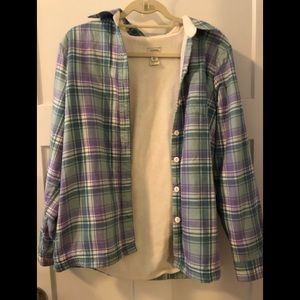 LLBean fleece lined flannel